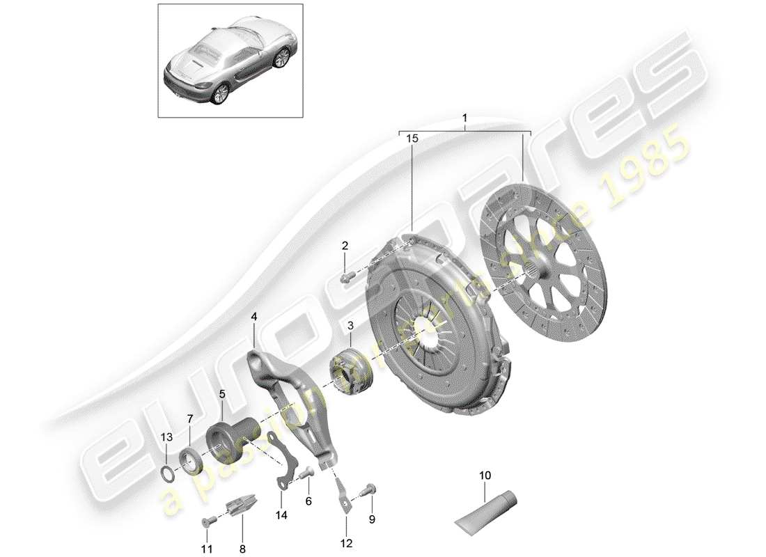 porsche boxster 981 (2016) clutch part diagram