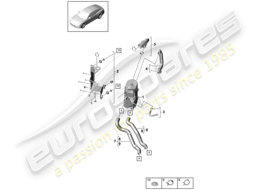 porsche panamera 971 (2017) additional heater part diagram