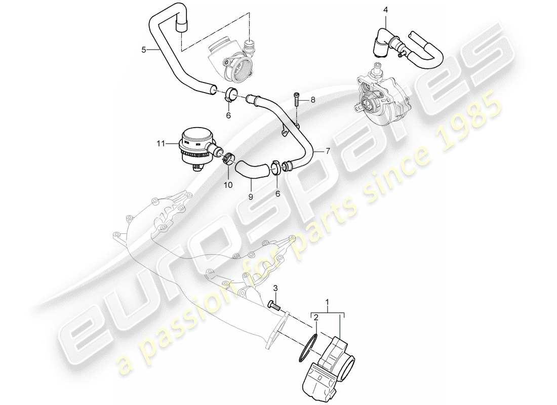 porsche cayenne (2009) throttle body part diagram