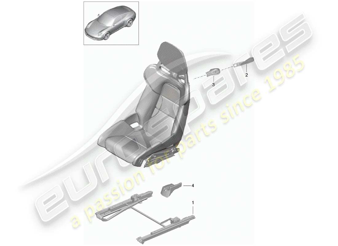 porsche 991 (2013) seat part diagram