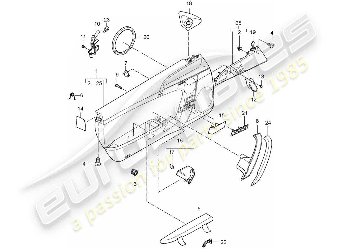 porsche 997 gen. 2 (2011) door panel part diagram