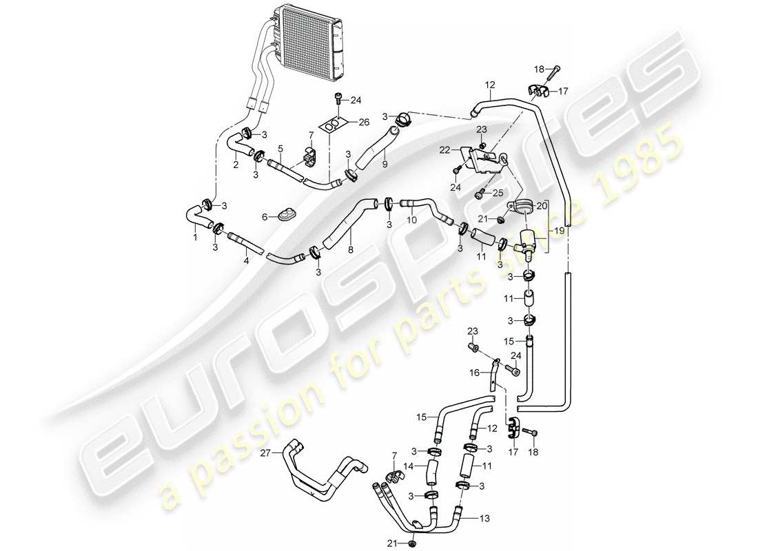 porsche cayenne (2006) heater part diagram