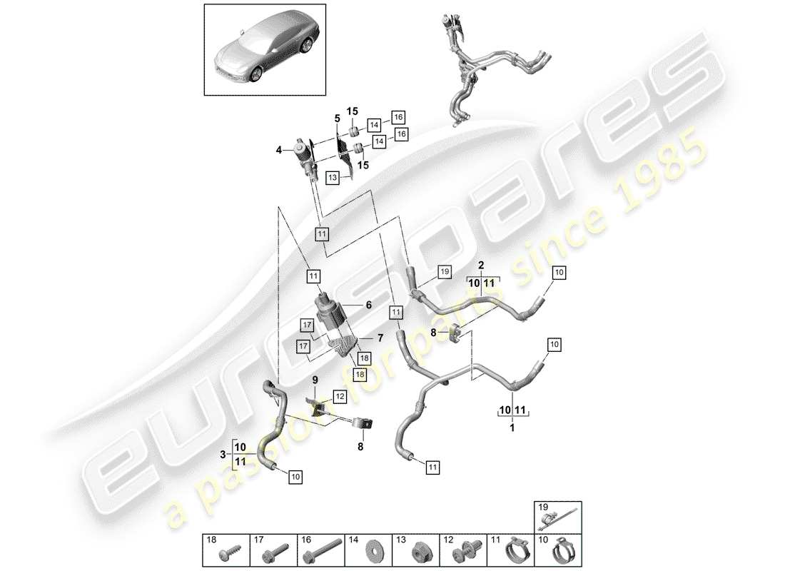 porsche panamera 971 (2018) heater part diagram