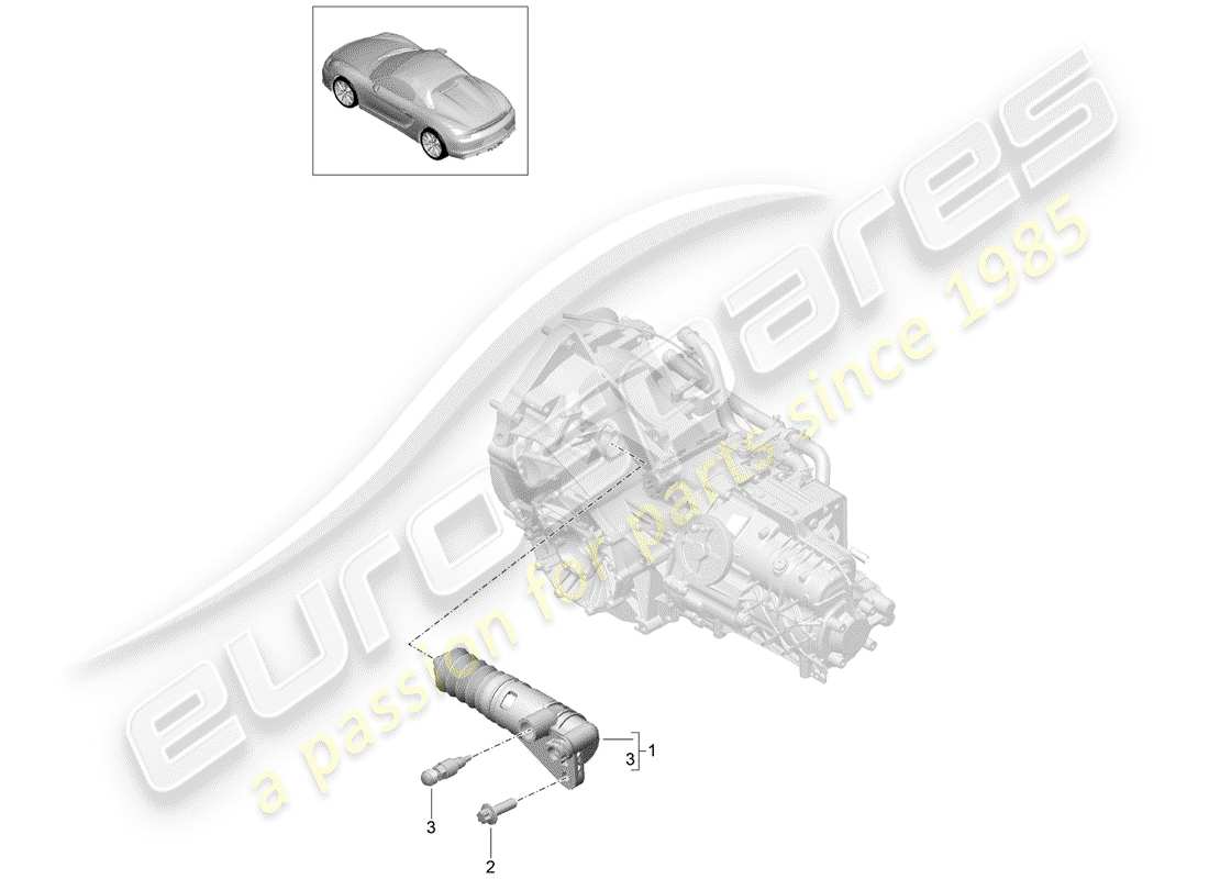 porsche boxster spyder (2016) clutch release part diagram