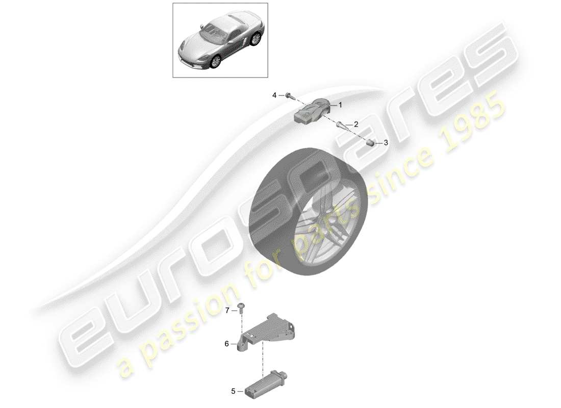 porsche 718 boxster (2018) tire pressure control system part diagram