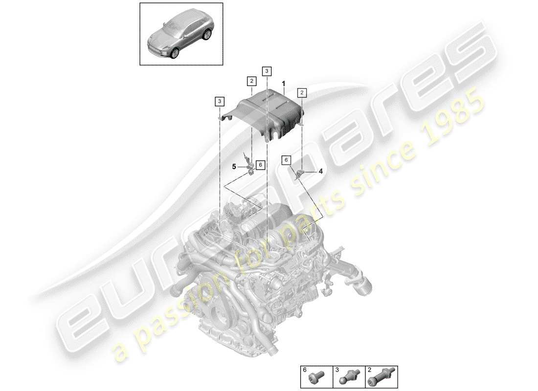 porsche macan (2019) cylinder head part diagram