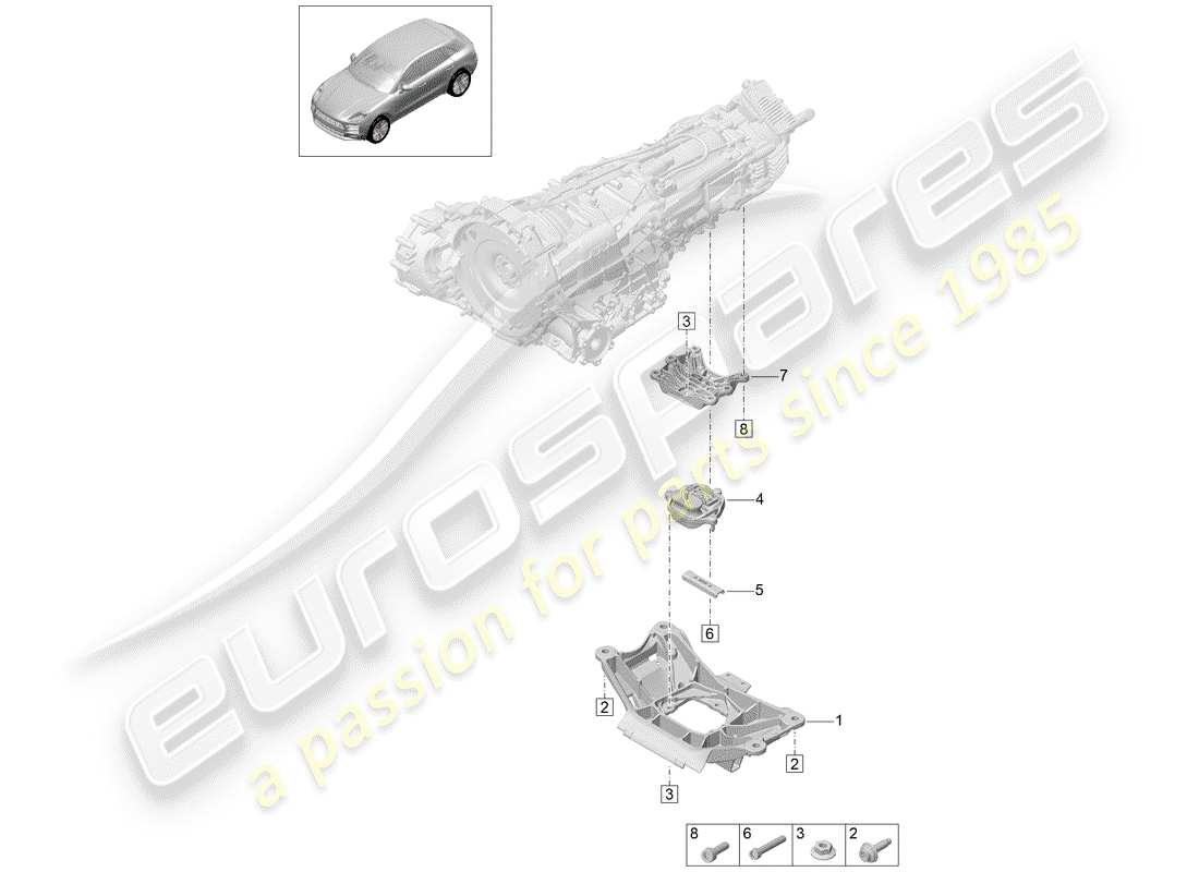 porsche macan (2019) transmission carrier part diagram