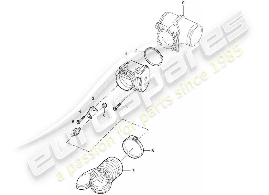 porsche 997 (2005) throttle body part diagram