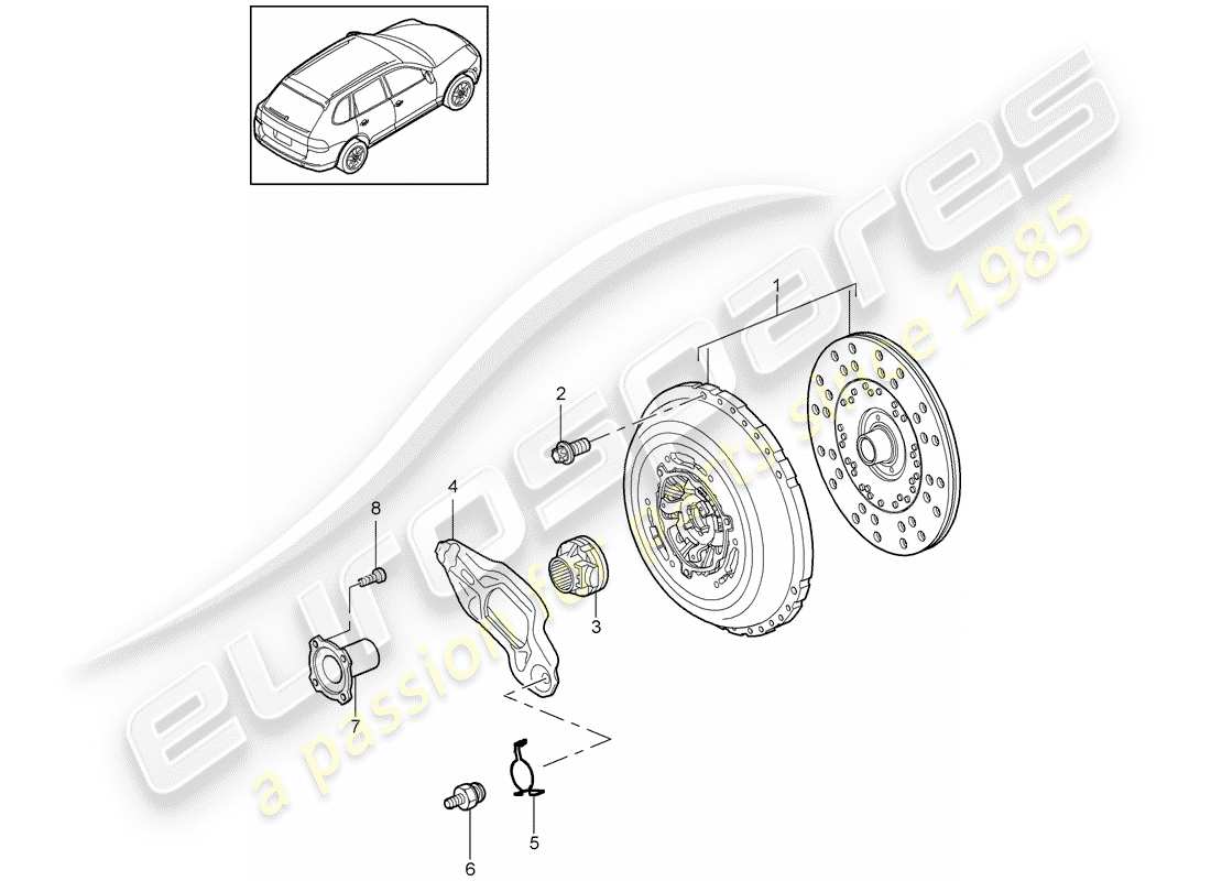 porsche cayenne e2 (2011) clutch part diagram