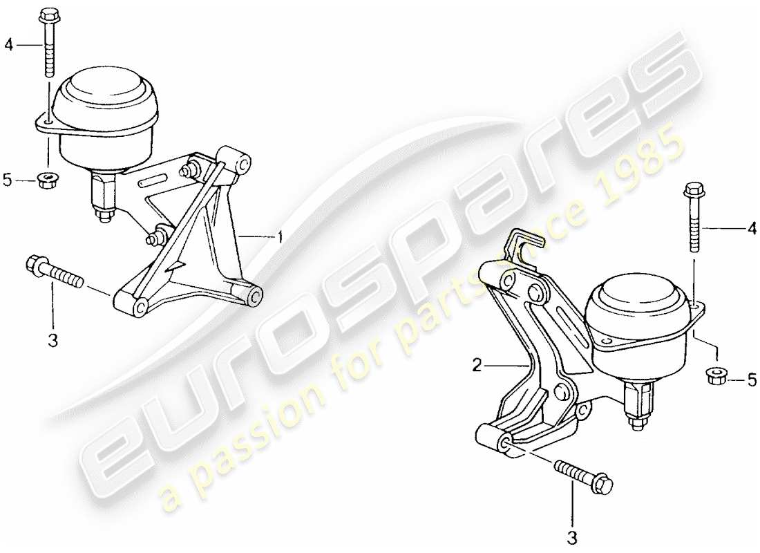 porsche boxster 986 (2002) tiptronic - gearbox mounting part diagram