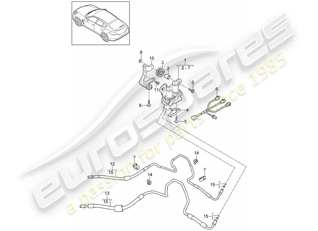 porsche panamera 970 (2011) stabilizer part diagram