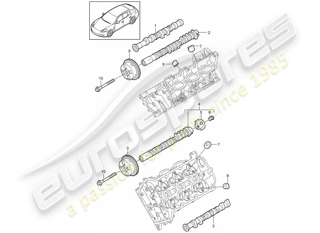 porsche panamera 970 (2011) camshaft part diagram