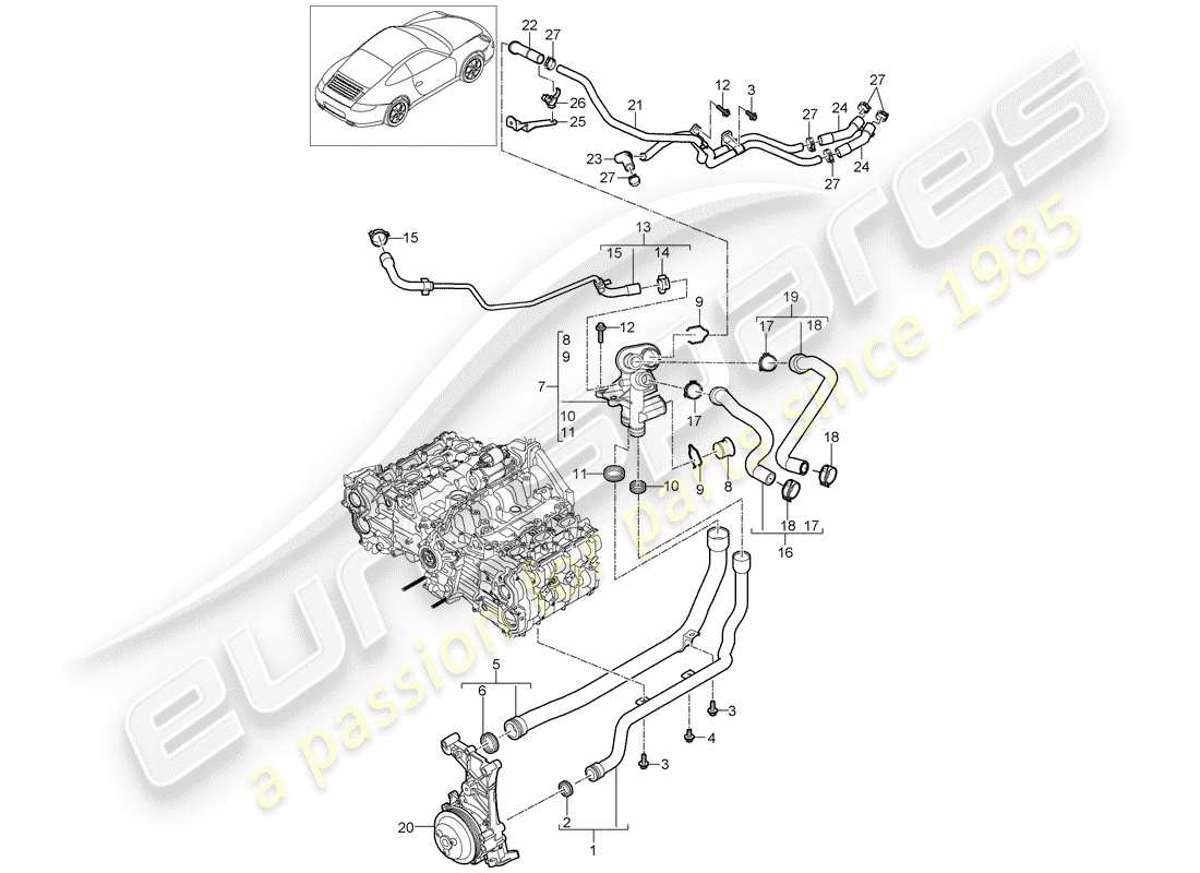 porsche 997 gen. 2 (2012) connection part diagram