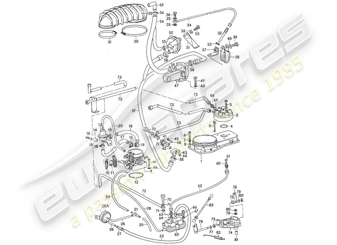 porsche 911 (1976) for - k - jetronic - mixture control unit part diagram