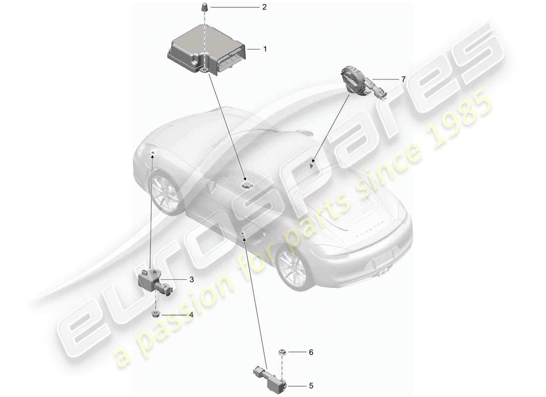 porsche cayman 981 (2016) electronic control module part diagram