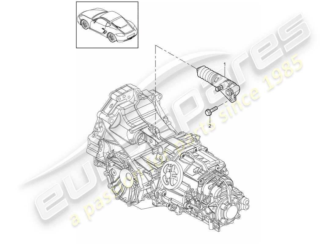 porsche cayman 987 (2011) clutch release part diagram