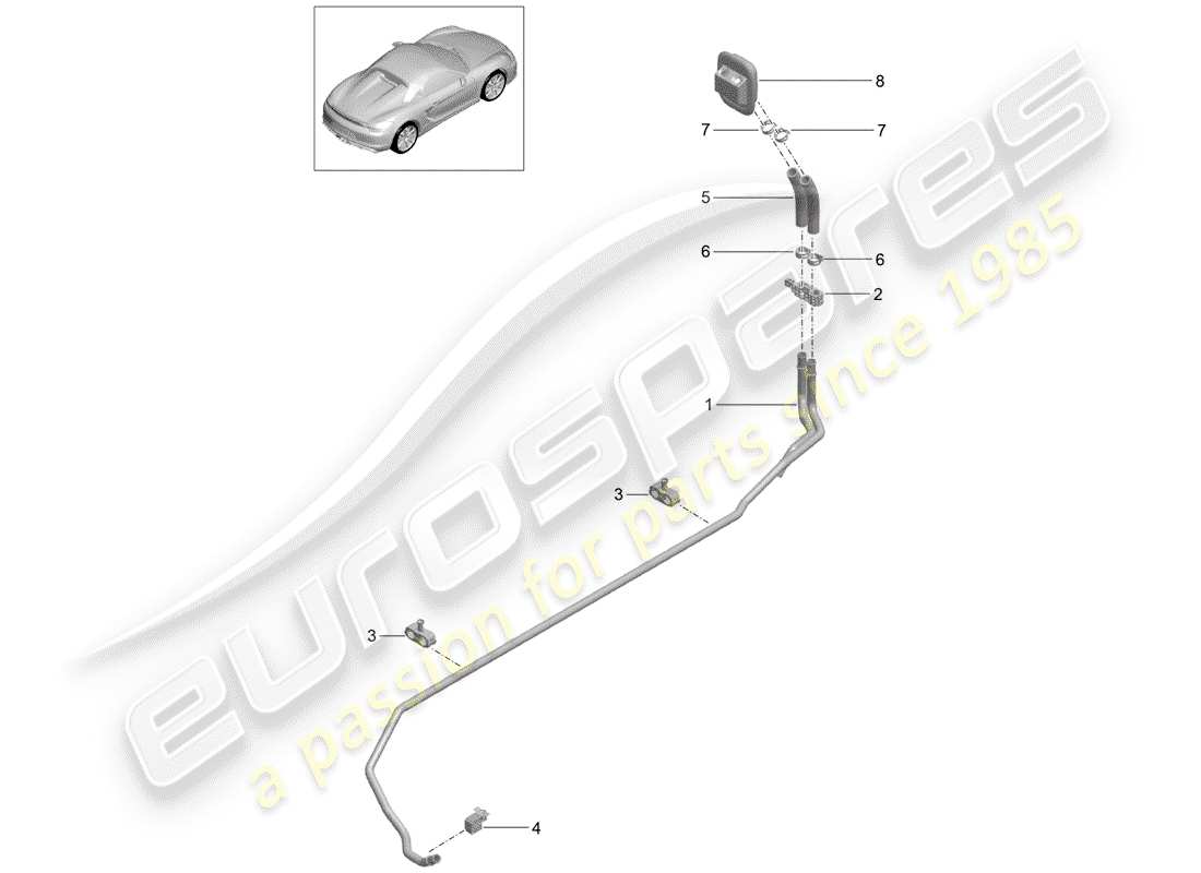 porsche boxster spyder (2016) heater part diagram