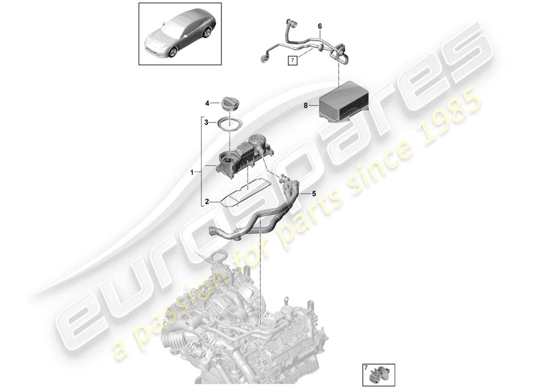 porsche panamera 971 (2020) crankcase breather part diagram