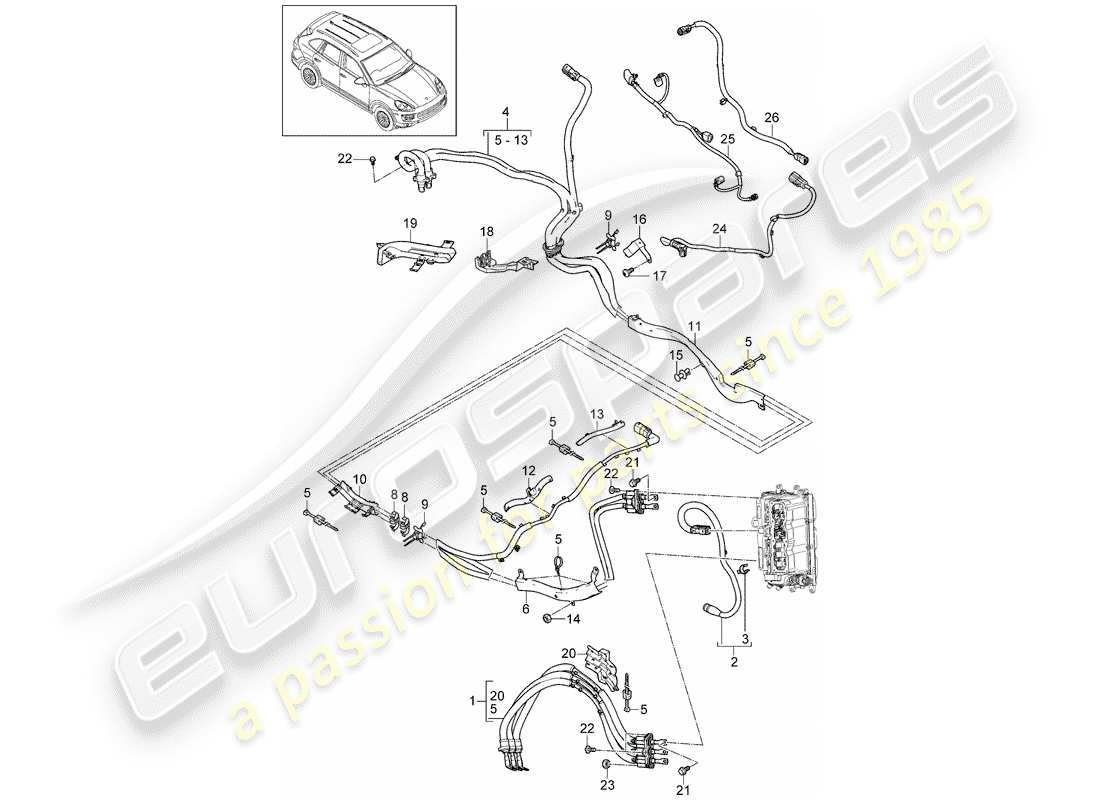 porsche cayenne e2 (2011) hybrid part diagram