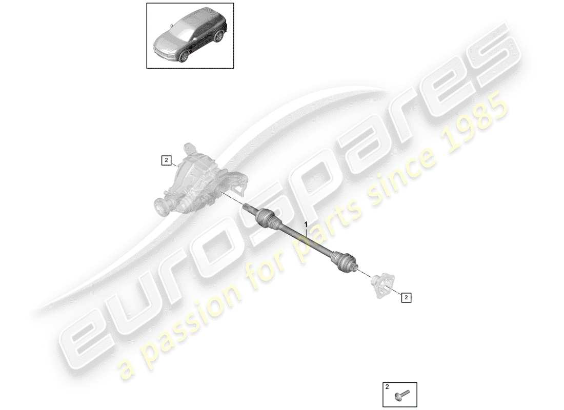 porsche cayenne e3 (2019) drive shaft part diagram