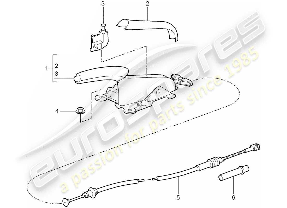 porsche 997 gt3 (2008) handbrake part diagram