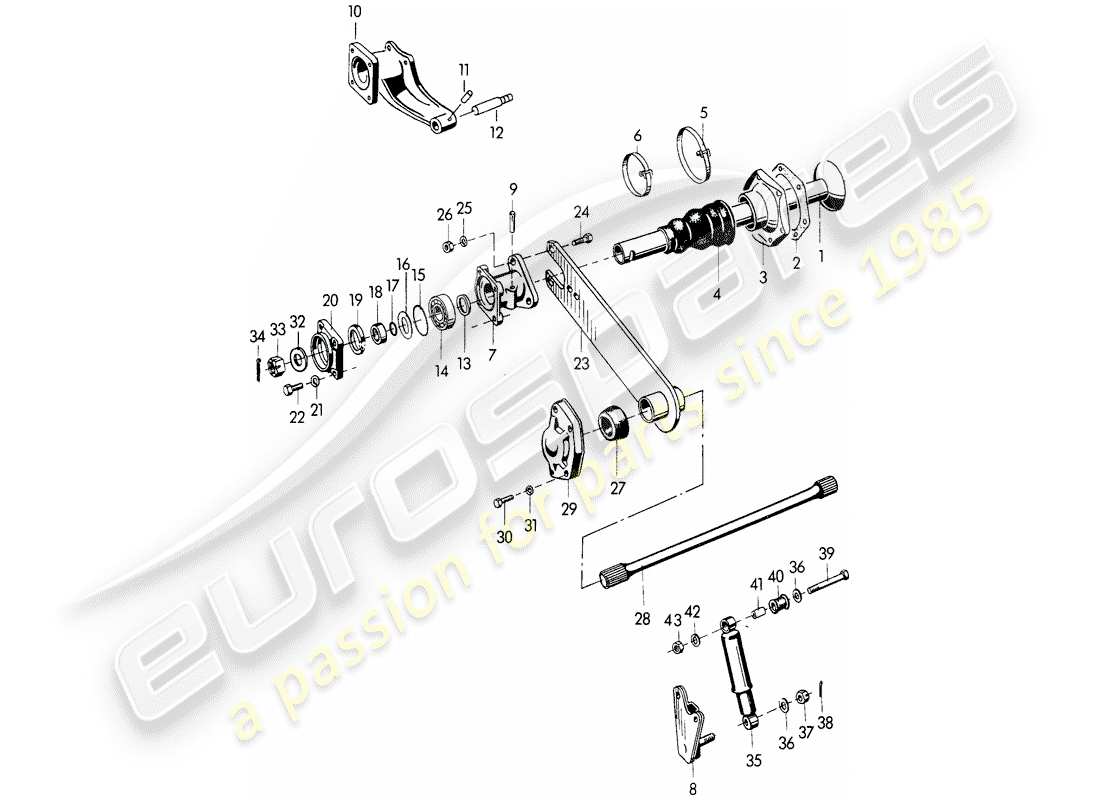 porsche 356/356a (1954) rear axle part diagram