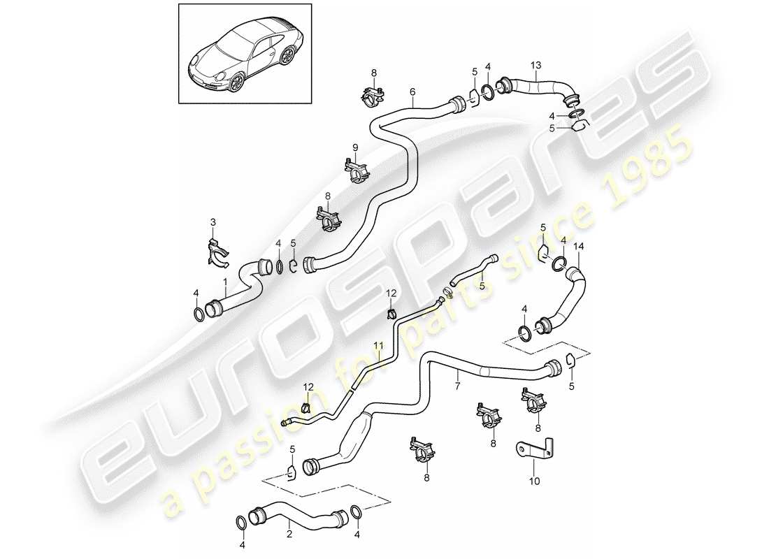 porsche 997 gen. 2 (2011) water cooling 1 part diagram