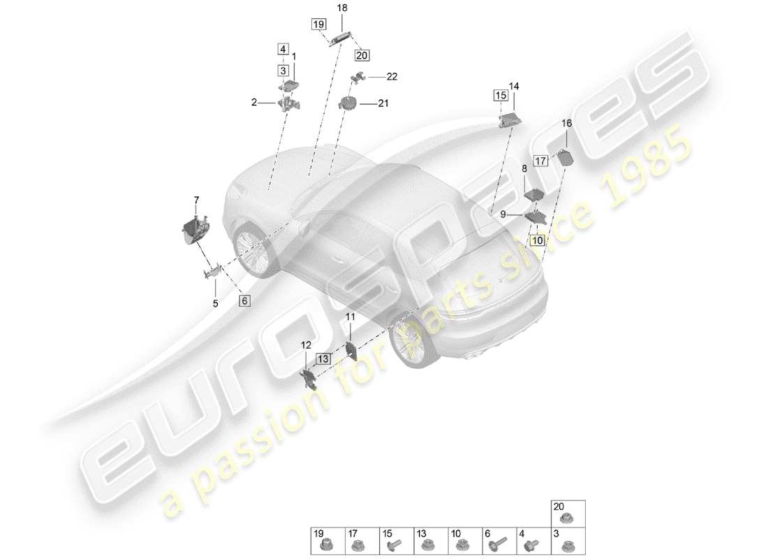 porsche macan (2019) control units part diagram