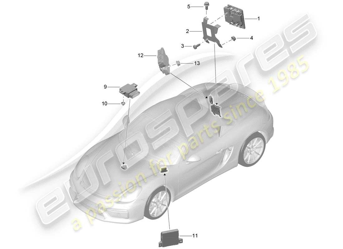 porsche boxster spyder (2016) control units part diagram