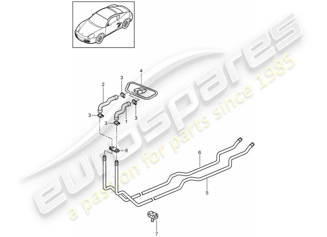 porsche cayman 987 (2011) heating system 1 part diagram