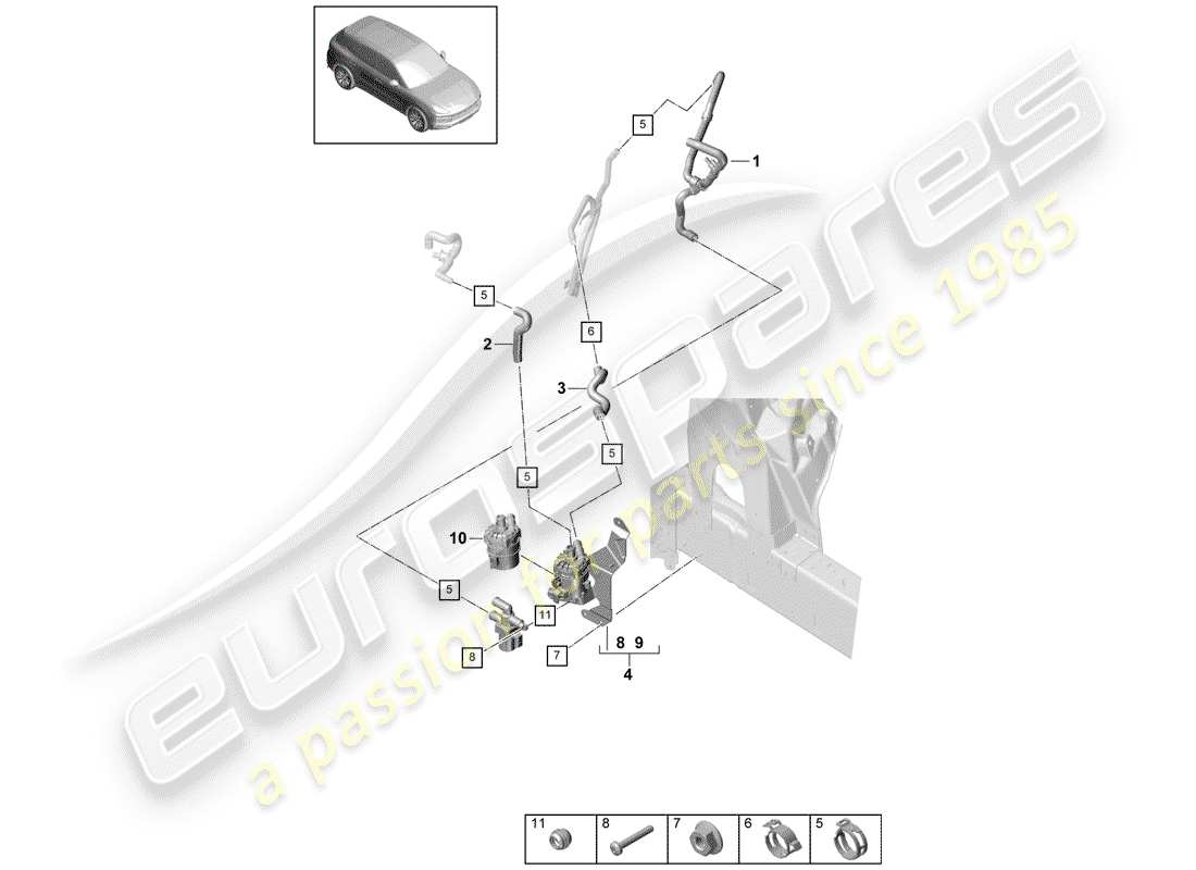 porsche cayenne e3 (2020) heater part diagram