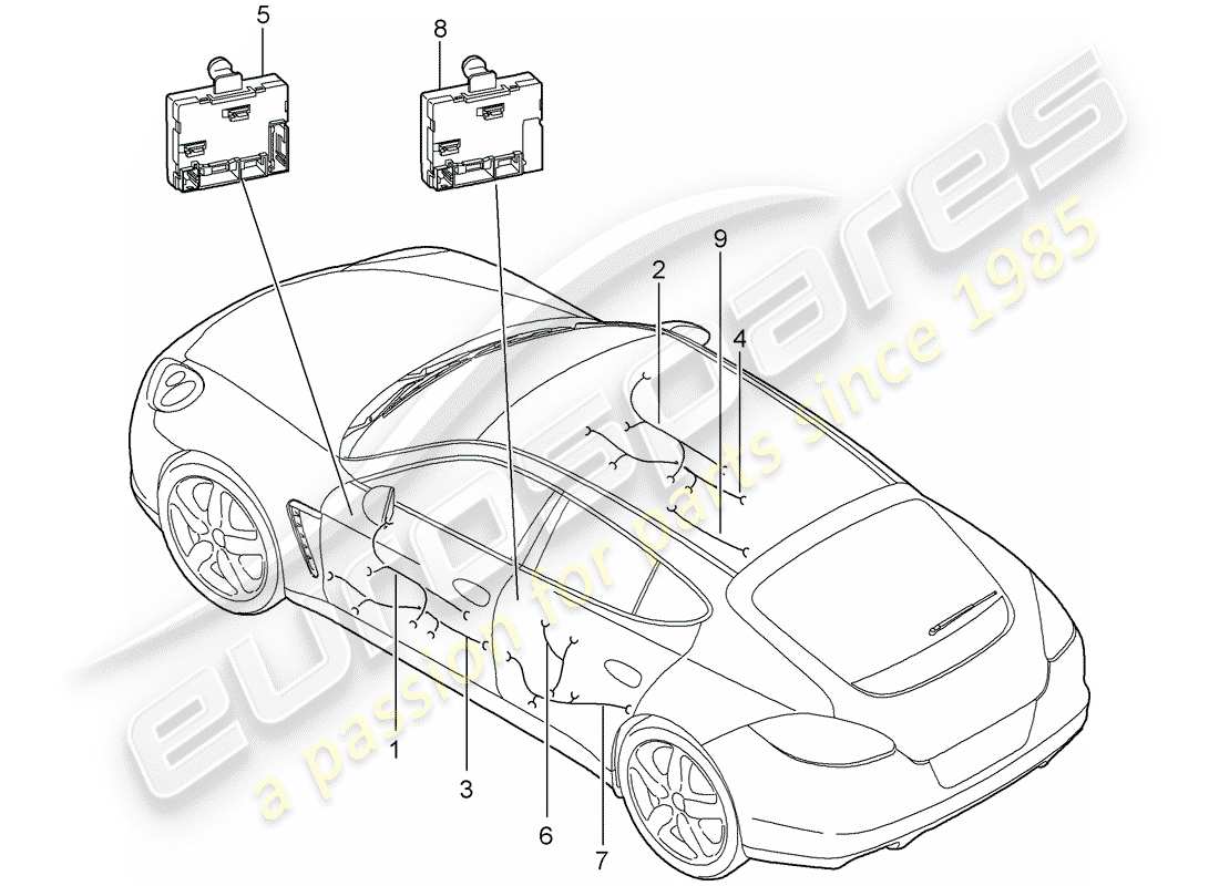 porsche panamera 970 (2010) wiring harnesses part diagram