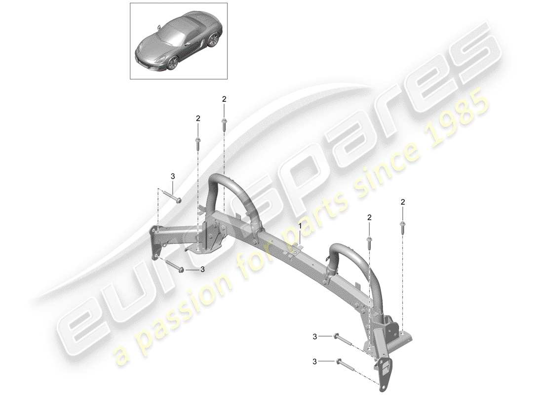 porsche boxster 981 (2016) roll bar part diagram