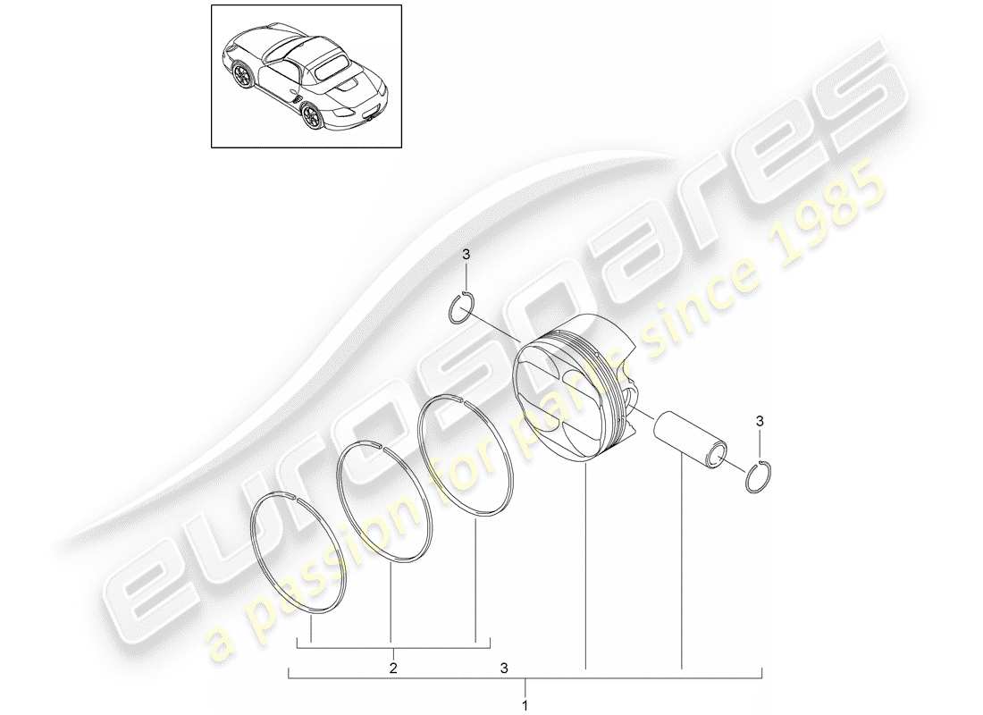 porsche boxster 987 (2012) piston part diagram