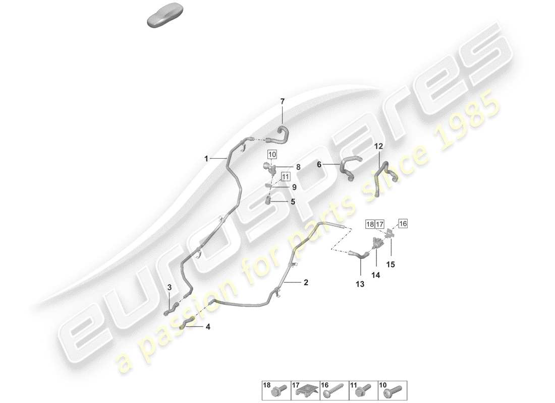 porsche 2019 water cooling part diagram