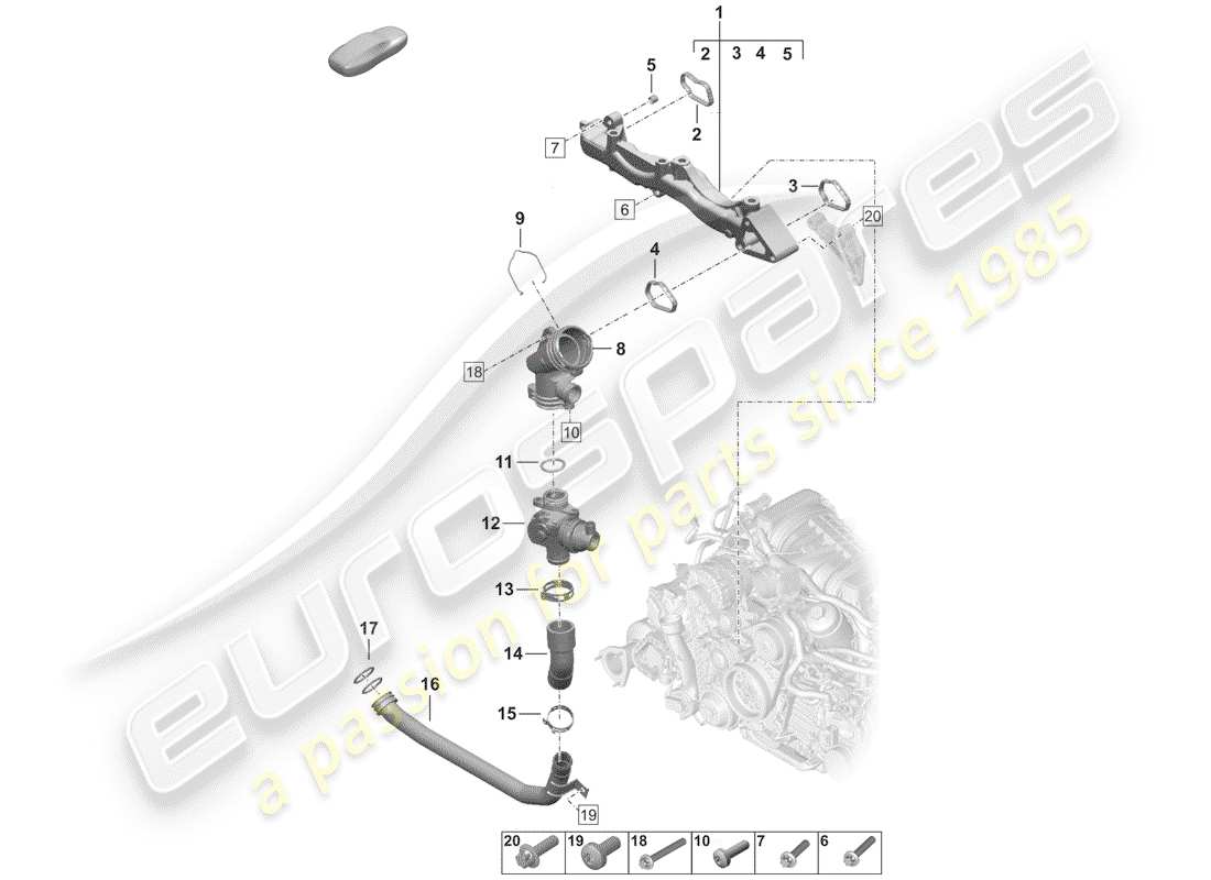 porsche 2019 sub-frame part diagram