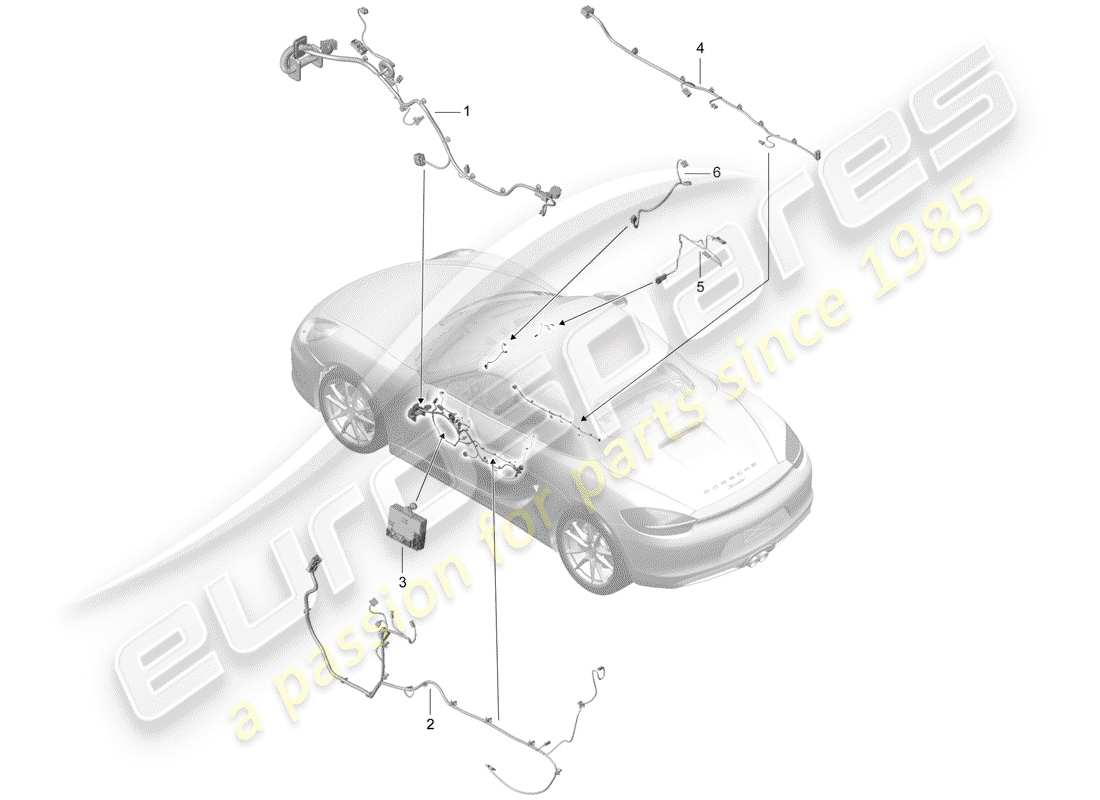 porsche boxster 981 (2016) wiring harnesses part diagram