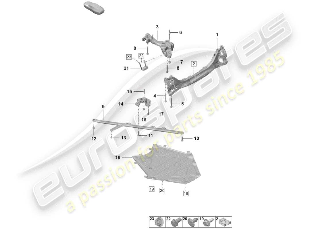 porsche 2020 rear axle part diagram