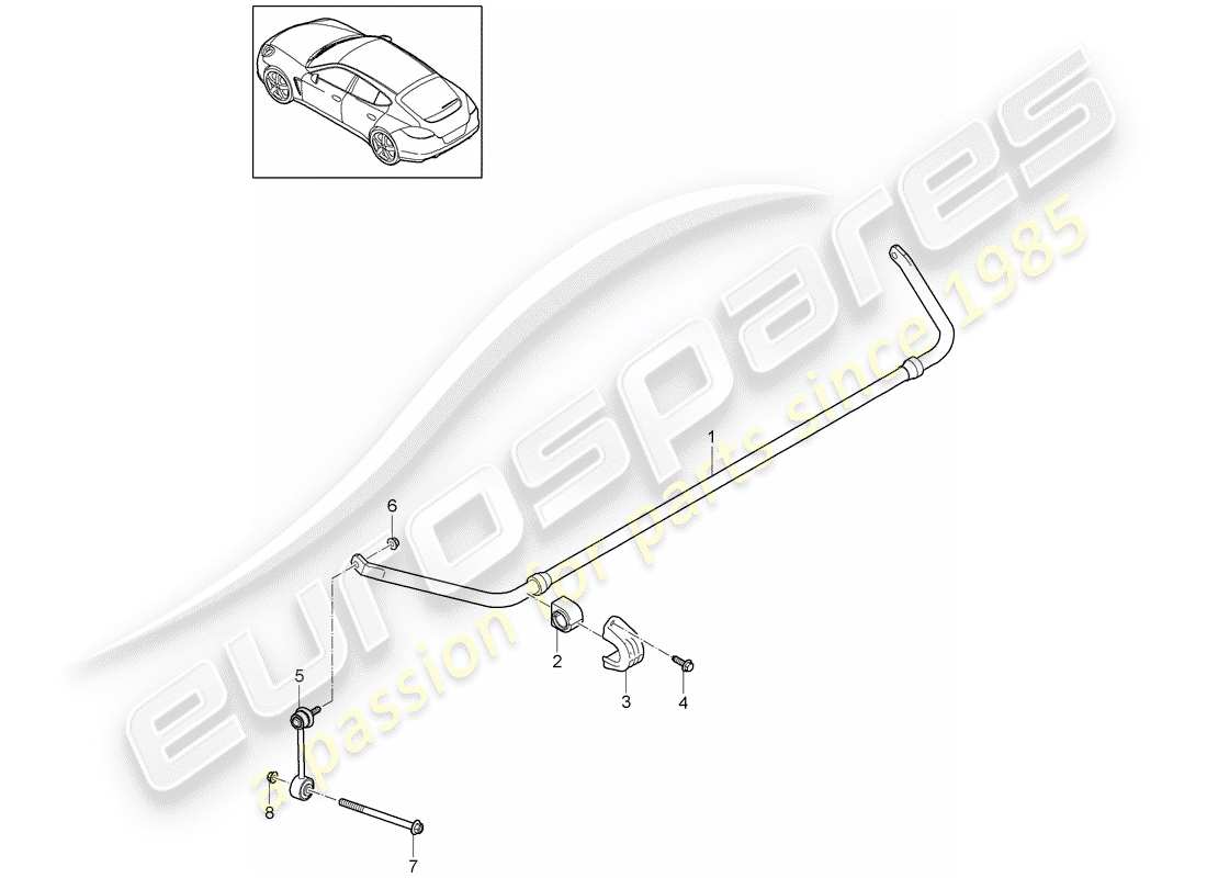 porsche panamera 970 (2011) stabilizer part diagram