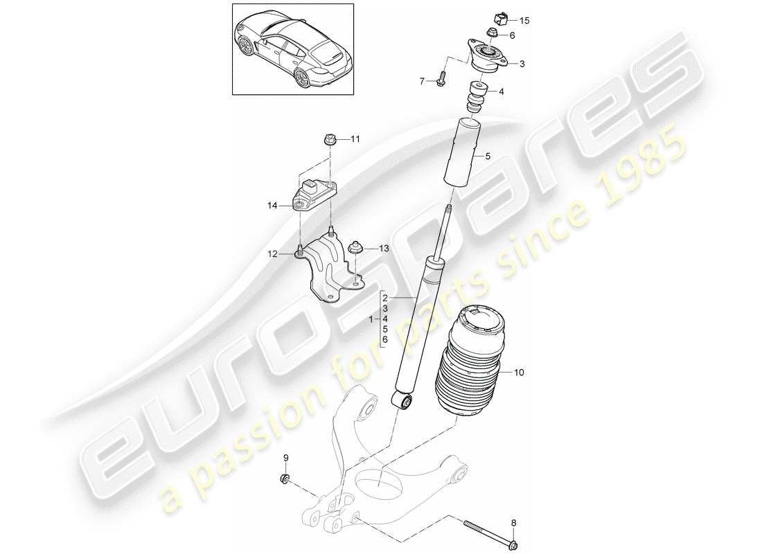 porsche panamera 970 (2011) suspension part diagram