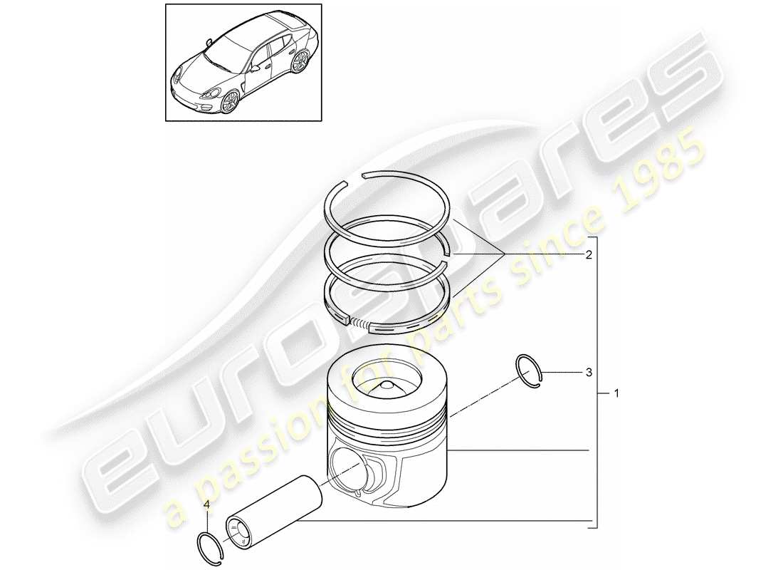 porsche panamera 970 (2011) piston part diagram