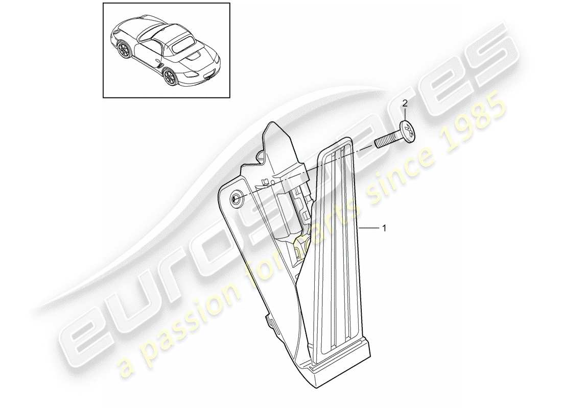 porsche boxster 987 (2009) pedals part diagram