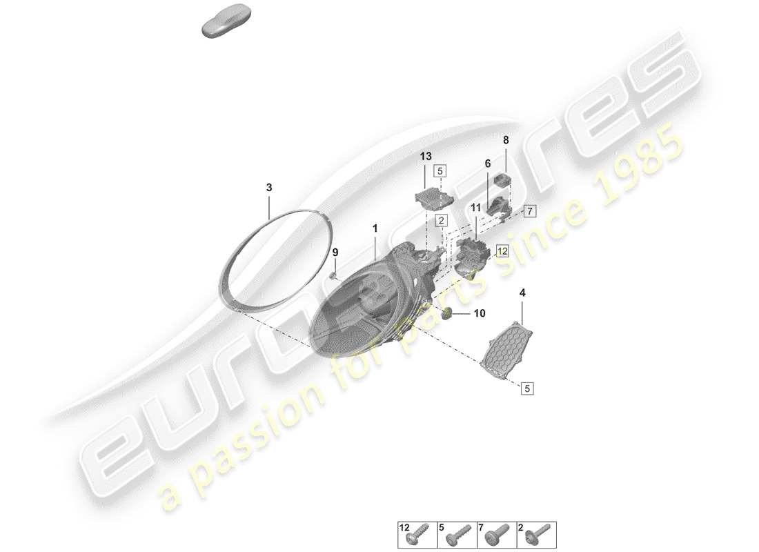 porsche 2019 led headlight part diagram