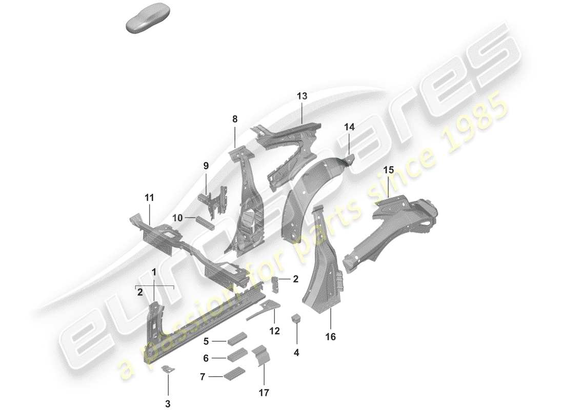 porsche 2020 sill part diagram