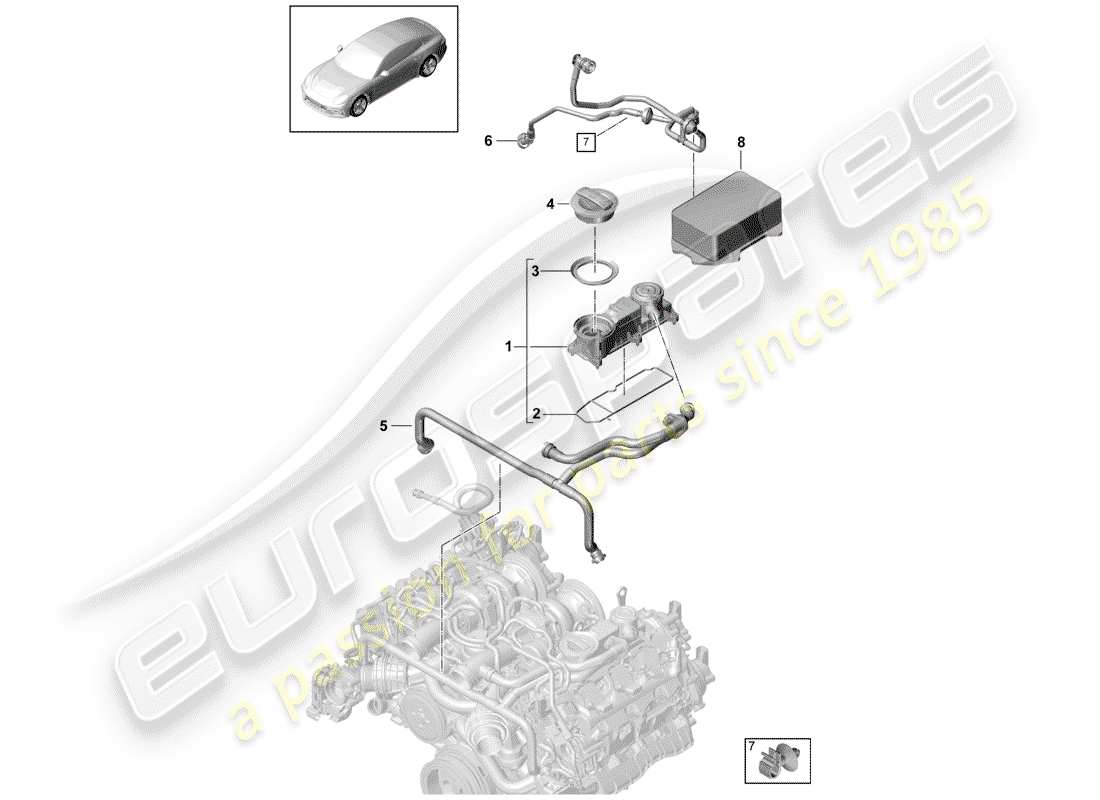 porsche panamera 971 (2020) crankcase breather part diagram