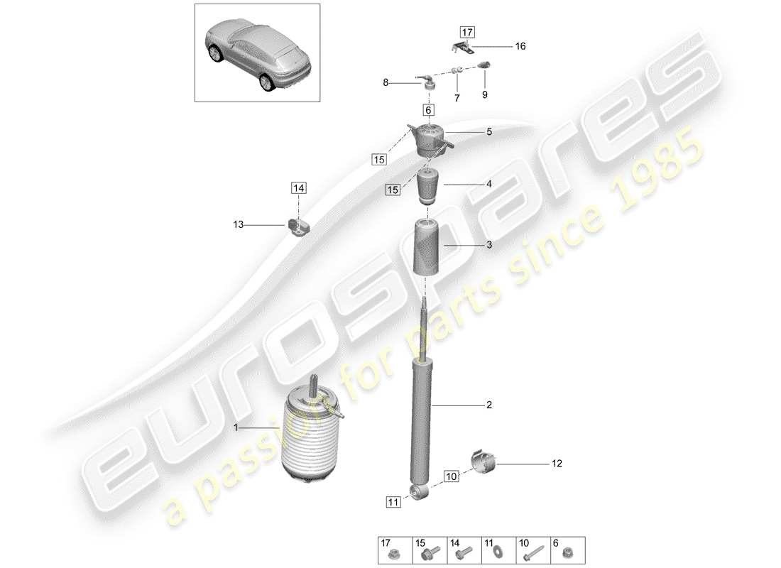 porsche macan (2019) air suspension part diagram