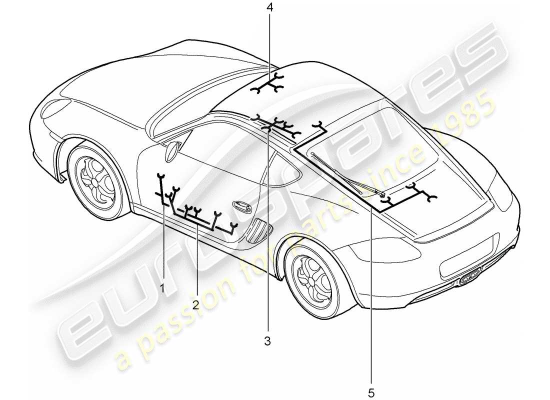 porsche cayman 987 (2012) wiring harnesses part diagram