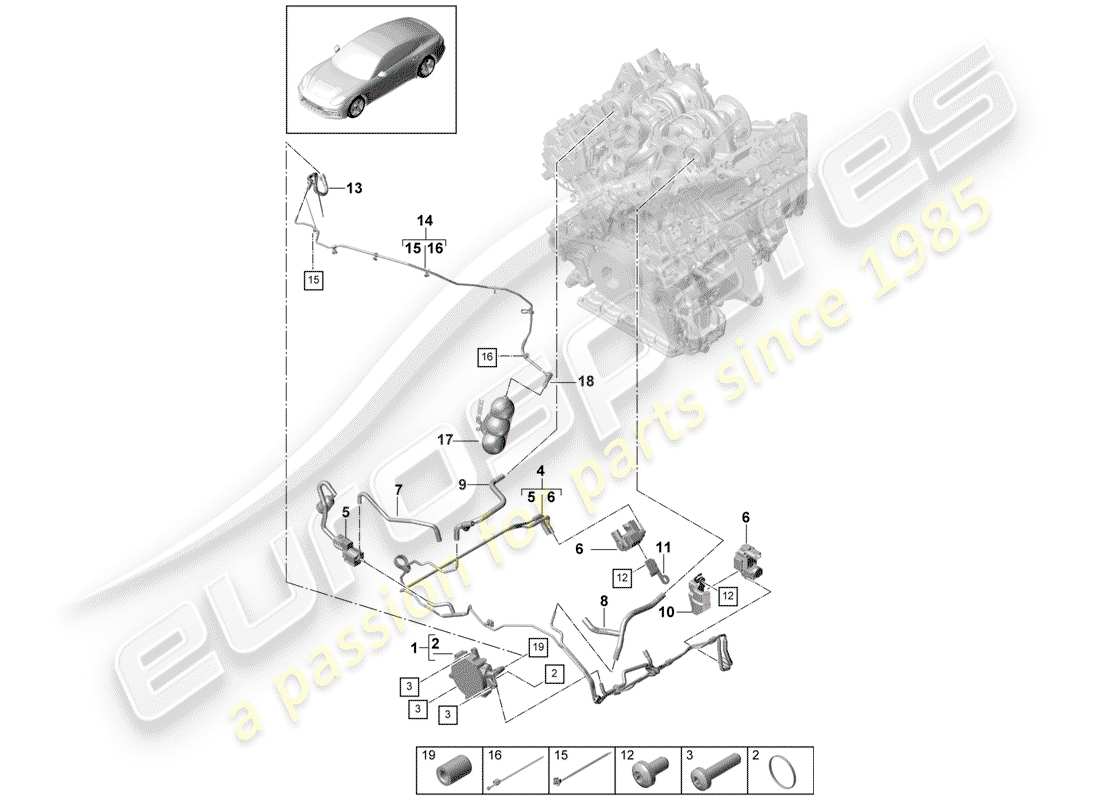 porsche panamera 971 (2017) vacuum system part diagram