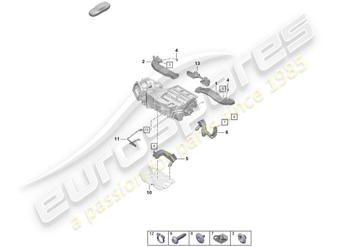 porsche boxster spyder (2020) air duct part diagram