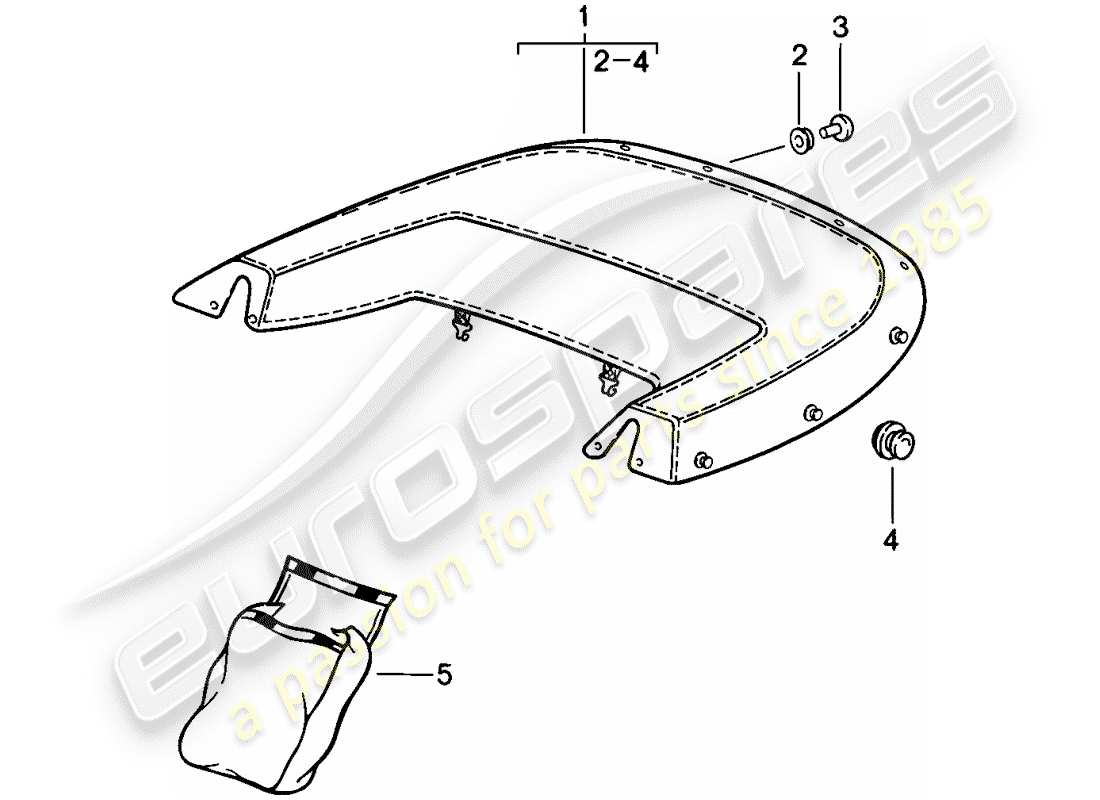 porsche 911 (1984) boot cover part diagram